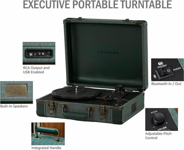 Audio & Video |   Bluetooth Out Deluxe Executive Turntable – Pine Audio & Video Audio & Video