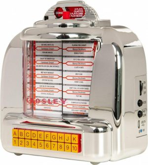 Audio & Video |   Diner Jukebox Tabletop Radio, Silver Audio & Video Audio & Video