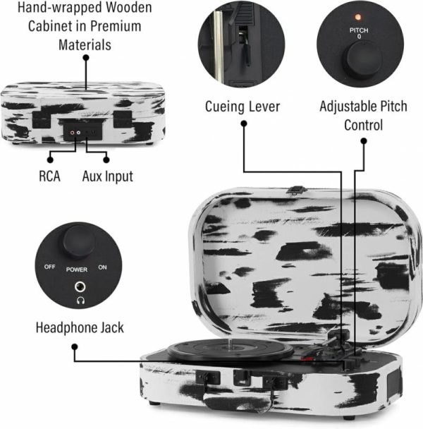 Audio & Video |   Discovery Bluetooth Out Turntable – Black And White Audio & Video Audio & Video