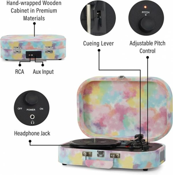 Audio & Video |   Discovery Bluetooth Out Turntable – Tie-Dye Audio & Video Audio & Video