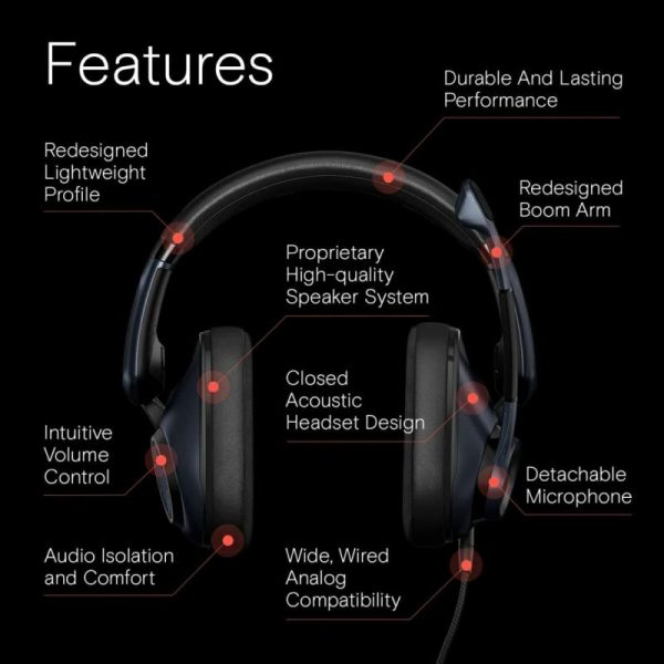 Audio & Video |   H6 Pro Closed Acoustic Gaming Headset With Mic Over Wireless Black, Wired Audio & Video Audio & Video