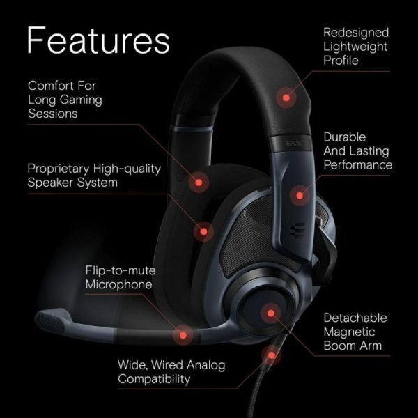 Audio & Video |   H6 Pro Open Acoustic Gaming Headset With Mic Lightweight Headband Comfortable And Durable, Wired Audio & Video Audio & Video