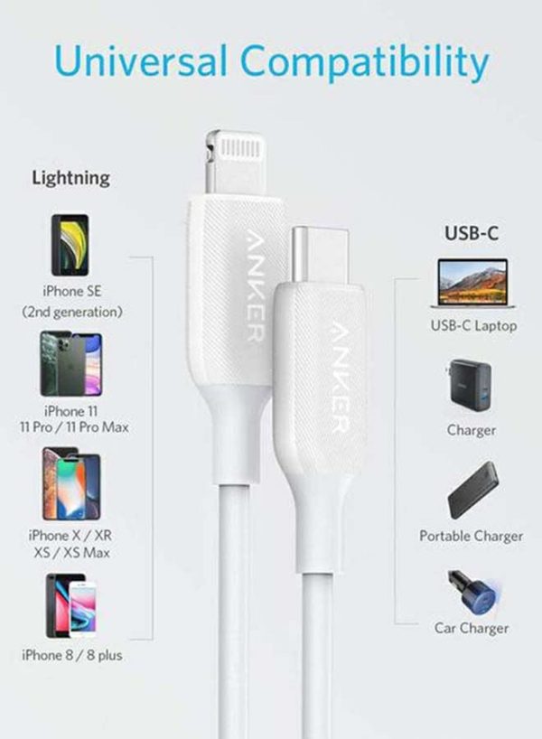 Audio & Video |   Powerline Iii Usb-C Lighting Cable, 6 Feet – White Audio & Video Audio & Video