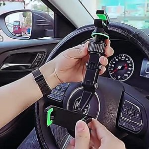 Phone Holder & Charger |   360 Degree Rotating Rearview Mirror Multifunctional Car Phone Holder For 4.0-6.1 Inch Mobile Holder (Flurocent Green) Car Accessories Phone Holder & Charger