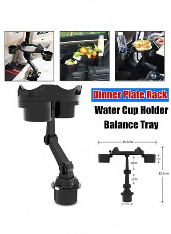 Phone Holder & Charger |   360 Degree Rotation Car Balance Tray Cup Holder Multi-Function Plate Black Car Accessories Phone Holder & Charger