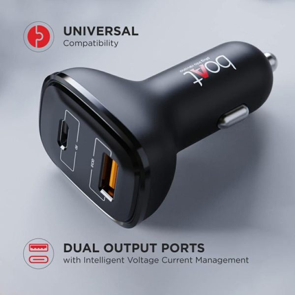 Phone Holder & Charger |   Dual Qc-Pd Port Rapid Car Charger Car Accessories Phone Holder & Charger