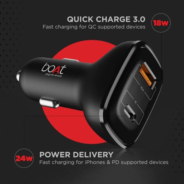 Phone Holder & Charger |   Dual Qc-Pd Port Rapid Car Charger Car Accessories Phone Holder & Charger