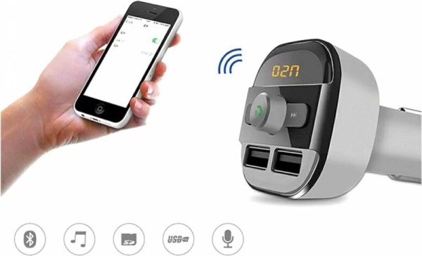 Phone Holder & Charger |   Earldom Bluetooth Car Charger And Fm Transmitter Car Accessories Phone Holder & Charger