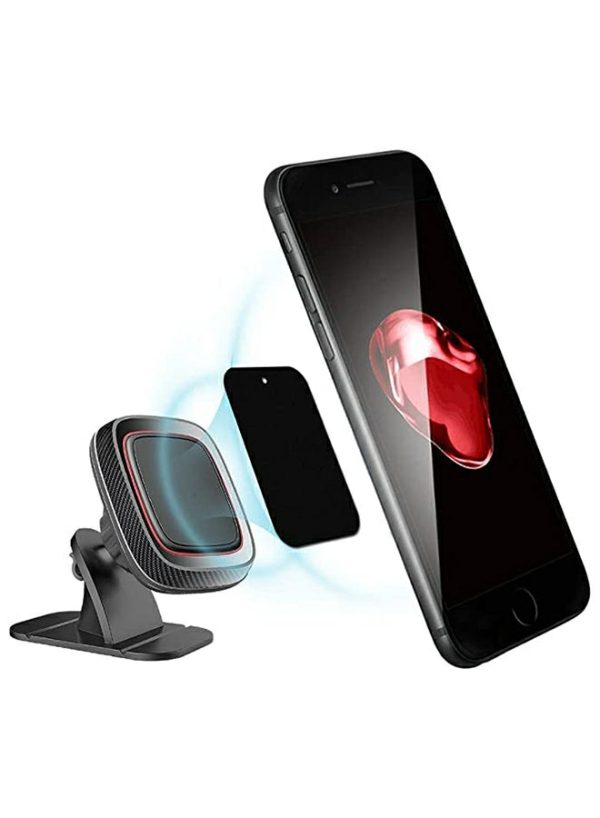 Phone Holder & Charger |   Magnetic Dashboard Car Mount Holder Black/Red Car Accessories Phone Holder & Charger