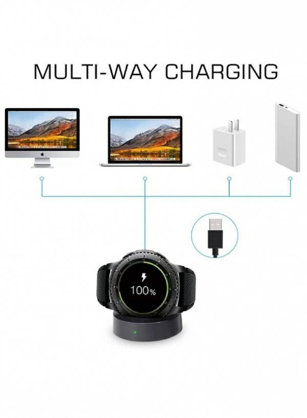 Phone Holder & Charger |   Magnetic Wireless Power Charging Station Dock For Samsung Watch Gear S2/S3/S4 Black Car Accessories Phone Holder & Charger