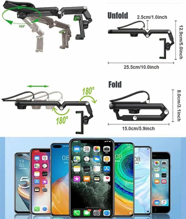 Phone Holder & Charger |   Sun Visor Car Phone Holder Mount Multifunctional Cell Phone Stand Green Car Accessories Phone Holder & Charger