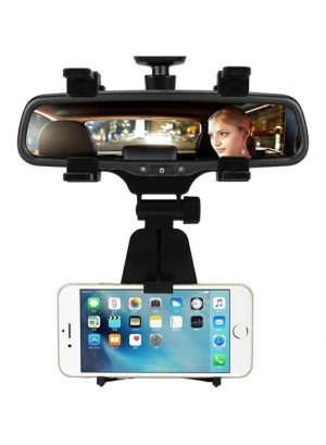 Phone Holder & Charger |   Universal Rearview Mirror Car Mount For Most Mobile Phones Black Car Accessories Phone Holder & Charger