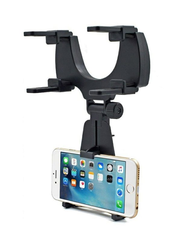 Phone Holder & Charger |   Universal Rearview Mirror Car Mount For Most Mobile Phones Black Car Accessories Phone Holder & Charger