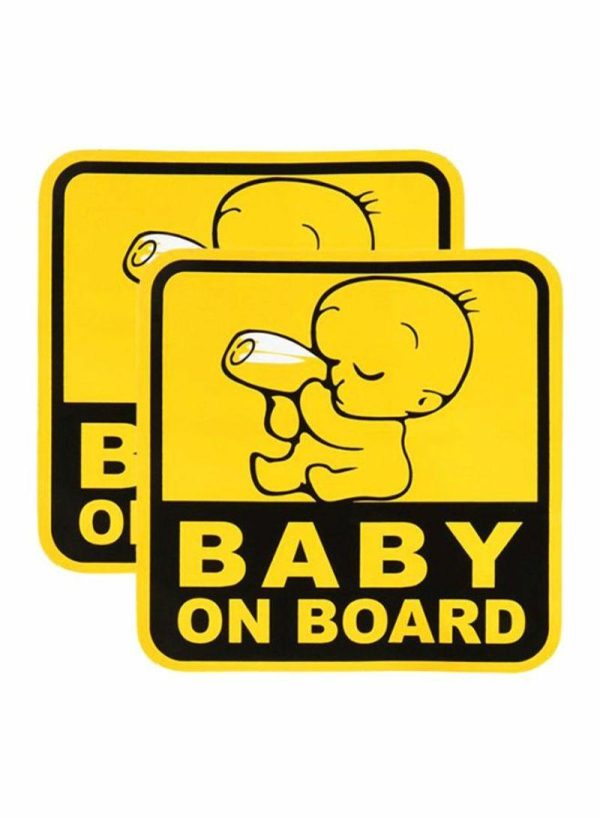 Sticky Pads & Car Mat |   2-Piece Baby On Board Car Sticker Car Accessories Sticky Pads & Car Mat