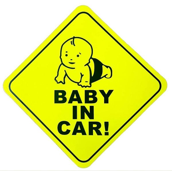 Sticky Pads & Car Mat |   Baby In Car Magnetic Car Sticker Reflective Caution Sign, Safe Distance Driver Safety War&Ing Symbol, (12.5 X 12.5 Cm) Car Accessories Sticky Pads & Car Mat