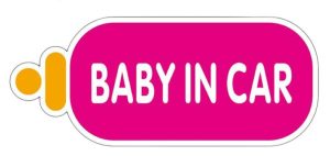 Sticky Pads & Car Mat |   Baby In Car Sign, Self Adhesive Vehicle Car Sticker, Kids Safety War&Ing Sign For Car Suv Vans (17X7Cm) Car Accessories Sticky Pads & Car Mat