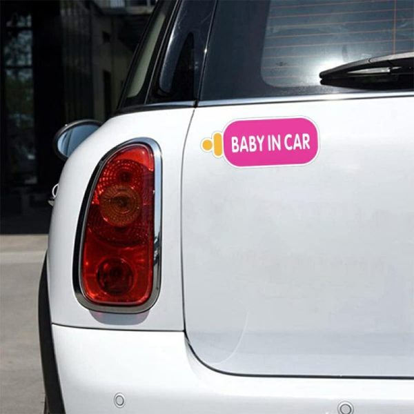 Sticky Pads & Car Mat |   Baby In Car Sign, Self Adhesive Vehicle Car Sticker, Kids Safety War&Ing Sign For Car Suv Vans (17X7Cm) Car Accessories Sticky Pads & Car Mat