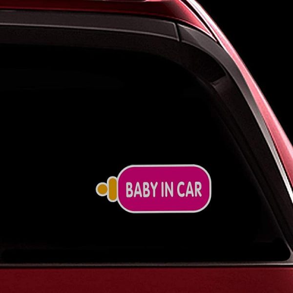 Sticky Pads & Car Mat |   Baby In Car Sign, Self Adhesive Vehicle Car Sticker, Kids Safety War&Ing Sign For Car Suv Vans (17X7Cm) Car Accessories Sticky Pads & Car Mat