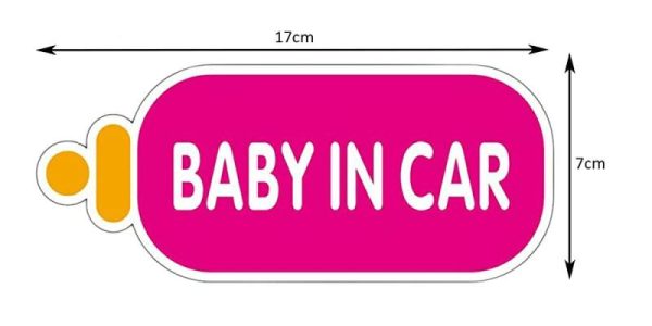 Sticky Pads & Car Mat |   Baby In Car Sign, Self Adhesive Vehicle Car Sticker, Kids Safety War&Ing Sign For Car Suv Vans (17X7Cm) Car Accessories Sticky Pads & Car Mat