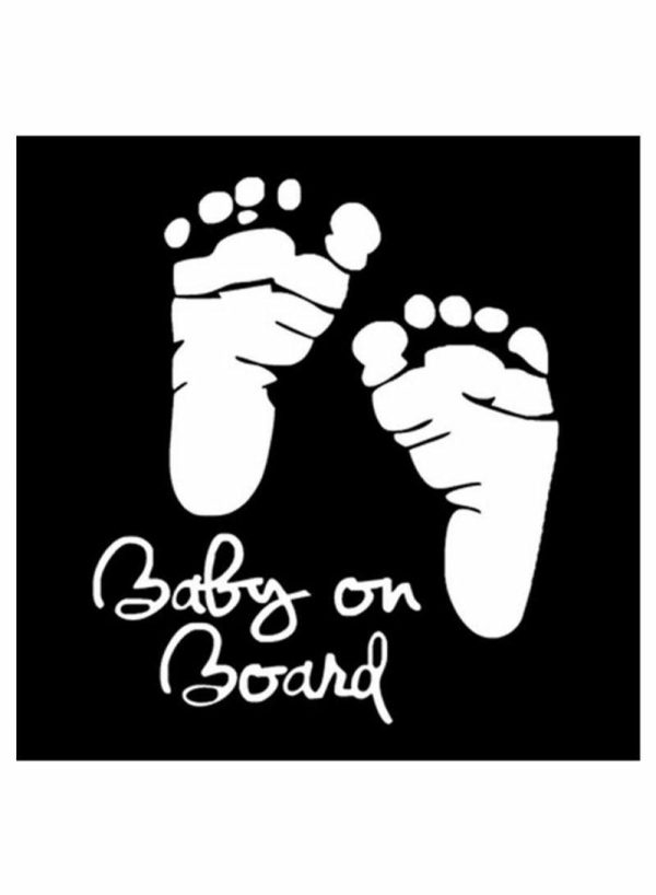 Sticky Pads & Car Mat |   Baby On Board Feet Printed Car Sticker Car Accessories Sticky Pads & Car Mat