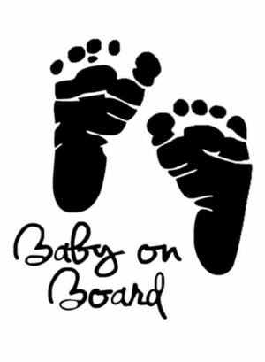 Sticky Pads & Car Mat |   Baby On Board Feet Printed Car Sticker Car Accessories Sticky Pads & Car Mat