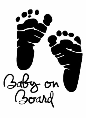 Sticky Pads & Car Mat |   Baby On Board Funny Foot Print Car Sticker Car Accessories Sticky Pads & Car Mat