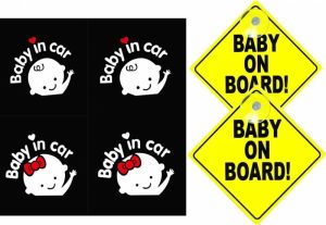 Sticky Pads & Car Mat |   Baby On Board Signs 2 Pieces, And 4 Pieces Baby In Car Baby On Board Stickers Car Accessories Sticky Pads & Car Mat