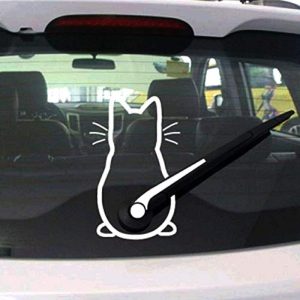 Sticky Pads & Car Mat |   Cute Cat Dog Car Sticker Carwindshield Wiper Car Window Loptop Decoration Funny Bumper Decal Legacy Car Accessories Sticky Pads & Car Mat