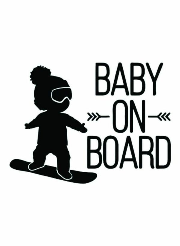 Sticky Pads & Car Mat |   E445 Baby On Board Car Sticker 15X15 Cm Black/White Car Accessories Sticky Pads & Car Mat