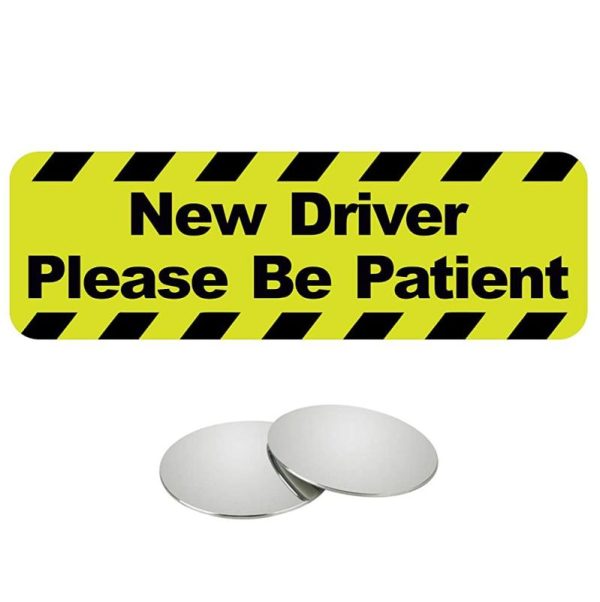 Sticky Pads & Car Mat |   New Driver Please Be Patient Car Sign Vinyl Sticker, Bold Text, Highly Reflective Caution Sticker For Beginner New Car Suv Van Drivers (6.5X20Cm) Car Accessories Sticky Pads & Car Mat