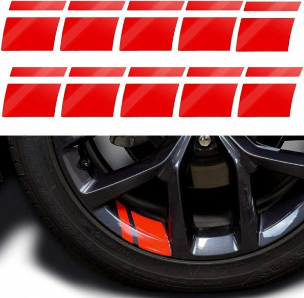 Sticky Pads & Car Mat |   Prime – Dxb Car Wheel Tire Rim Stickers, Fits 18In – 21In Wheels, Red, Pack Of 10 – 8 Car Accessories Sticky Pads & Car Mat