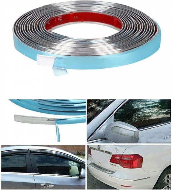 Sticky Pads & Car Mat |   Side Window Chrome Beading Roll 15 Meter For All Cars (10Mm) Car Accessories Sticky Pads & Car Mat