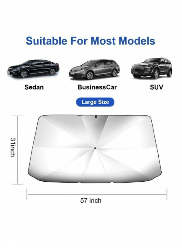 Sun Protection |   Car Sun Shade For Windshield Foldable Sunshades Umbrella For Car Front Easy To Store And Use Protect Vehicle From Uv Sun And Heat Car Accessories Sun Protection