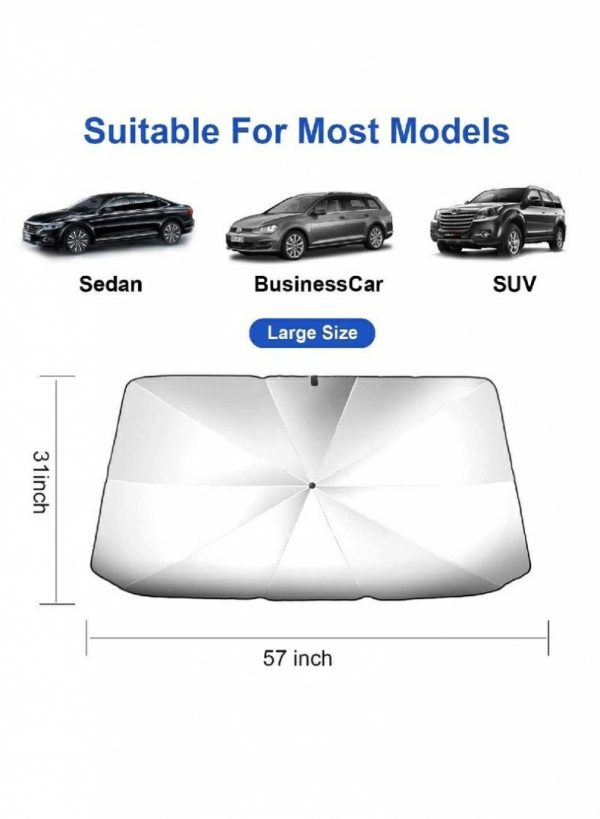 Sun Protection |   Car Sun Shade For Windshield Foldable Sunshades Umbrella For Car Front Easy To Store And Use Protect Vehicle From Uv Sun And Heat Car Accessories Sun Protection