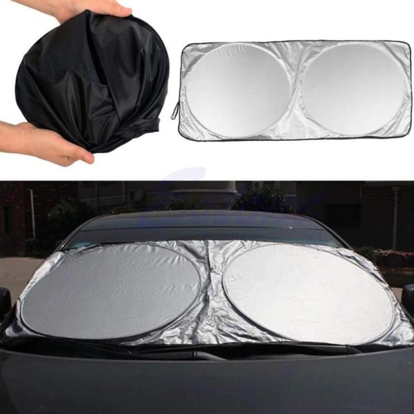 Sun Protection |   Car Windshield Sun Shade, 150X70Cm, 2Pieces In One Set, Sunshade To Keep Your Car Cool And Demage Free Car Accessories Sun Protection