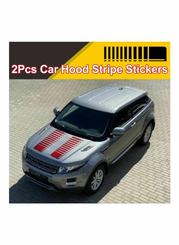 Tools & Accessories |   2-Piece Car Hood Striped Stickers Car Accessories Tools & Accessories