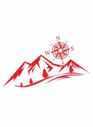 Tools & Accessories |   2-Piece Mountain And Compass Design Car Sticker Set Car Accessories Tools & Accessories