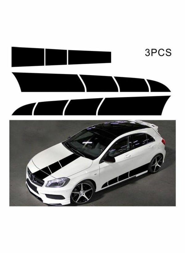 Tools & Accessories |   3-Piece Car Hood Self-Adhesive Striped Stickers Car Accessories Tools & Accessories