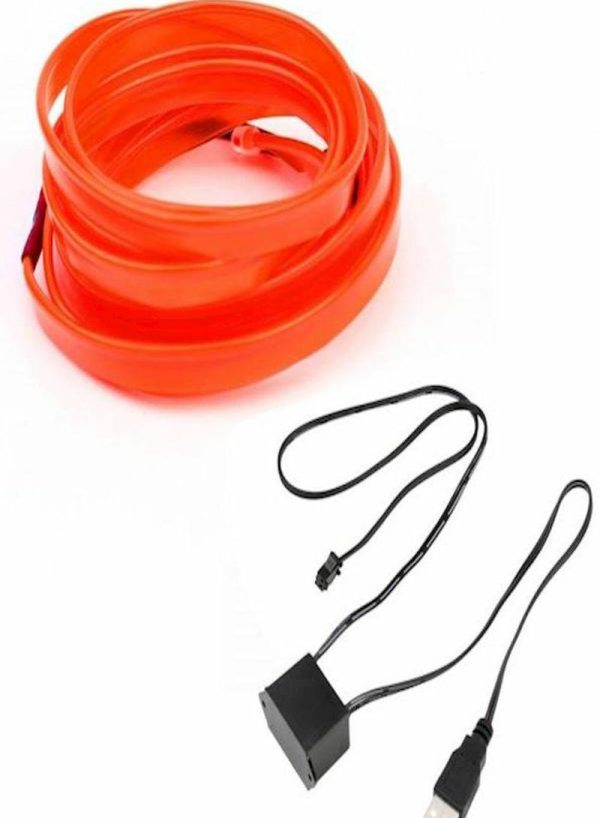 Tools & Accessories |   4M Led El Light Neon Rope Car Party Dance Glowing Light Strip 3V/12V Usb Drive Red Car Accessories Tools & Accessories