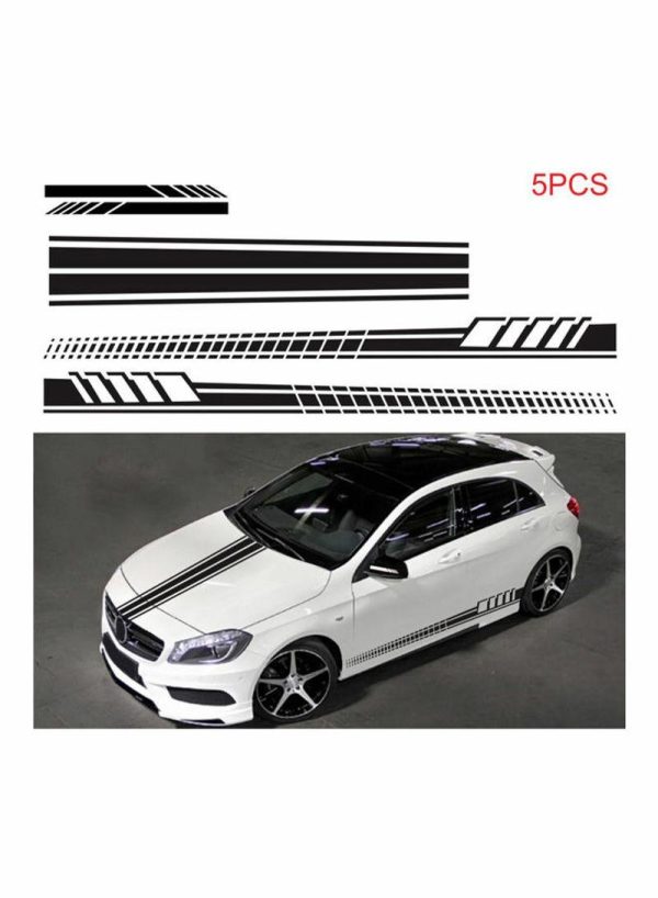 Tools & Accessories |   5-Piece Stripes Car Side Door Body Hood Stickers Car Accessories Tools & Accessories