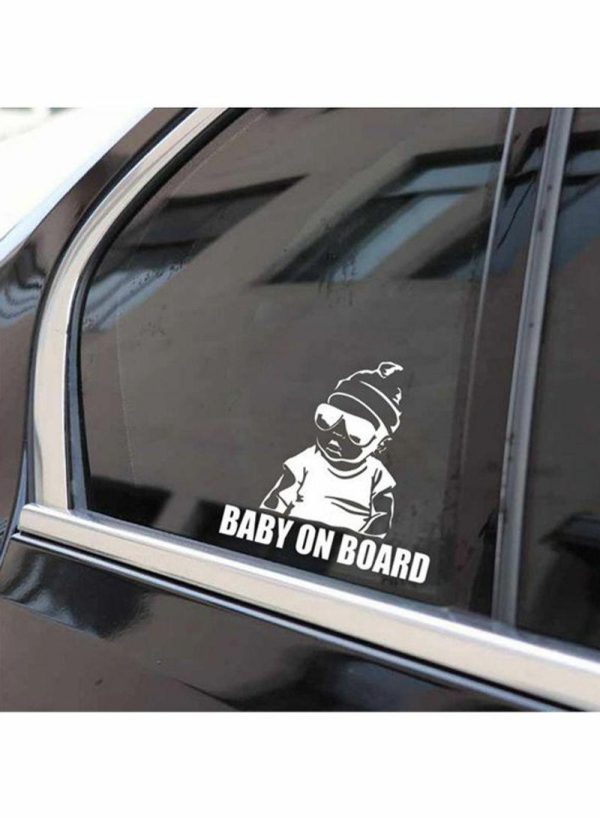 Tools & Accessories |   Sunglasses Wearing Child On Baby Board Warning Car Sticker Car Accessories Tools & Accessories